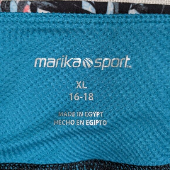 Marika Sport Cropped Tropical Print Leggings Size XL NWT - Picture 2 of 7